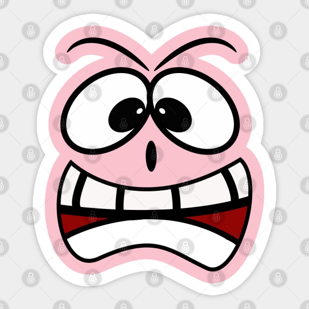 Scared Funny Face Cartoon Emoji Sticker by AllFunnyFaces